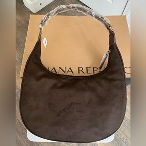 New Banana Republic Suede Chocolate Brown shoulder bag